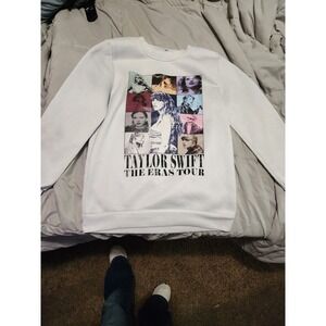 Taylor Swift Eras Tour Sweatshirt White,‎ Swiftie Albums Concert Merch, Size...